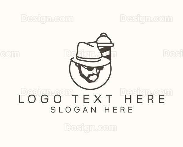 Hipster Barber Shop Logo