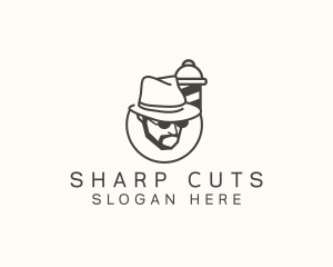 Hipster Barber Shop logo design