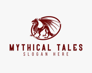 Mythical Dragon Creature logo design