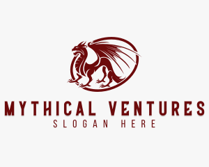 Mythical Dragon Creature logo design