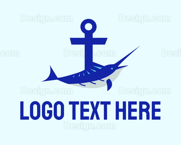 Blue Swordfish Anchor Logo