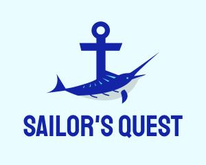 Blue Swordfish Anchor logo design