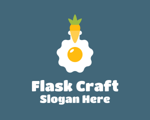 Carrot Egg Flask logo design