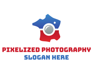 France Map Camera logo design