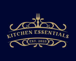 Fork Utensil Cuisine logo design