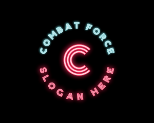 Neon Lights Pub Bar Logo