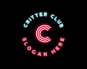 Neon Lights Pub Bar logo design