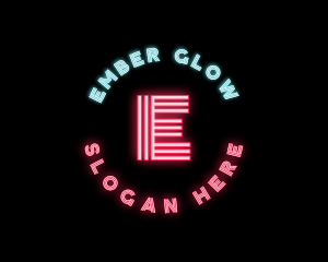 Neon Lights Pub Bar logo design