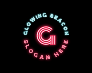 Neon Lights Pub Bar logo design