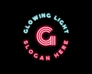 Neon Lights Pub Bar logo design