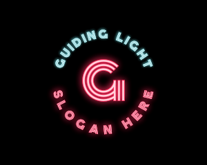 Neon Lights Pub Bar logo design