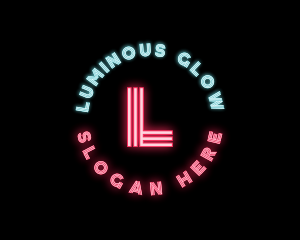 Neon Lights Pub Bar logo design