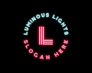 Neon Lights Pub Bar logo design