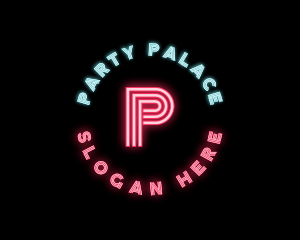 Neon Lights Pub Bar logo design