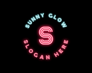 Neon Lights Pub Bar logo design