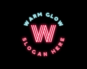 Neon Lights Pub Bar logo design