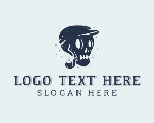 Hipster Smoking Skull Logo