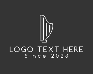 Music - Minimalist Musical Harp logo design