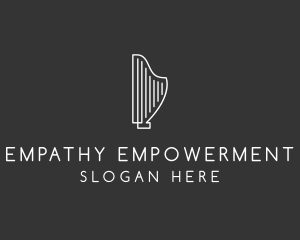 Minimalist Musical Harp logo design