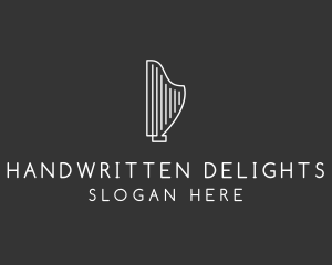 Minimalist Musical Harp logo design