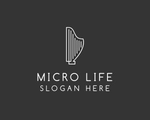 Minimalist Musical Harp logo design