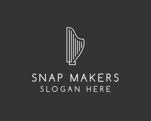 Minimalist Musical Harp logo design