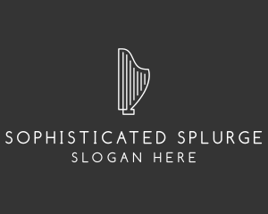 Minimalist Musical Harp logo design