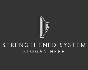 Minimalist Musical Harp logo design