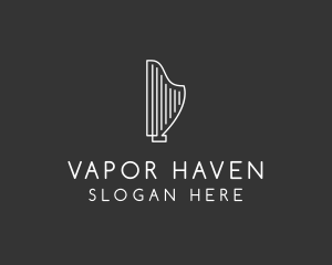 Minimalist Musical Harp logo design