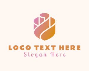 Gradient Rose Flower logo