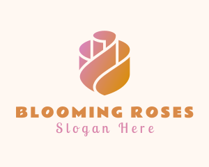 Gradient Rose Flower logo design