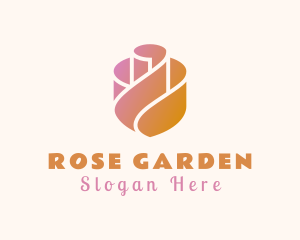 Gradient Rose Flower logo