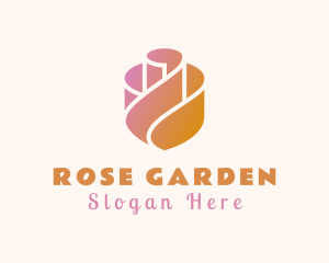 Gradient Rose Flower logo design