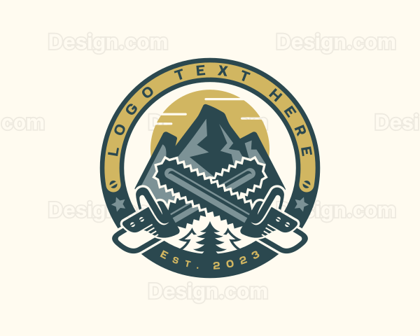 Mountain Logging Chainsaw Logo