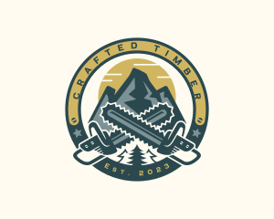 Mountain Logging Chainsaw logo design