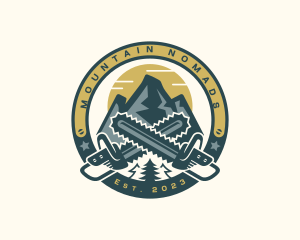 Mountain Logging Chainsaw logo design