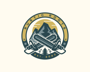 Mountain Logging Chainsaw logo design