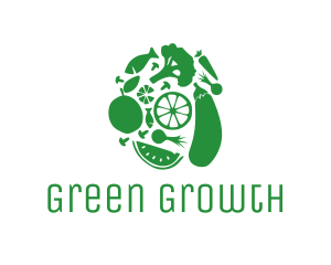 Green Vegetable & Fruit logo design