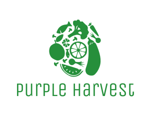 Green Vegetable & Fruit logo design