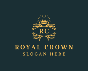 Majestic Crown Wreath Monarch  logo design