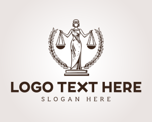 Legal Justice Woman Statue logo