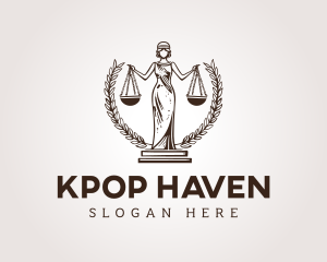 Legal Justice Woman Statue logo design