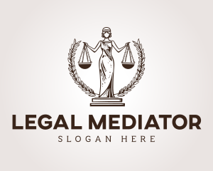 Legal Justice Woman Statue logo design