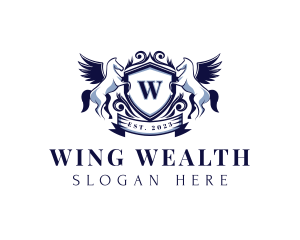 Pegasus Shied Wings logo design