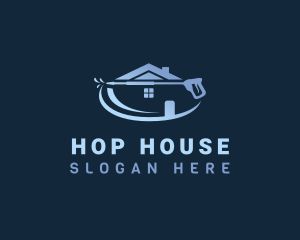 Blue House Pressure Washing  logo design