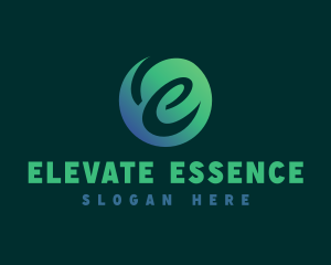 Natural Cursive Letter E Logo