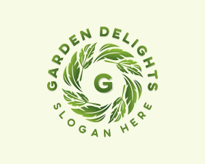 Environmental Garden Leaves logo design