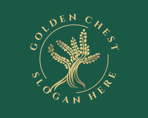 Wellness Golden Tree logo design