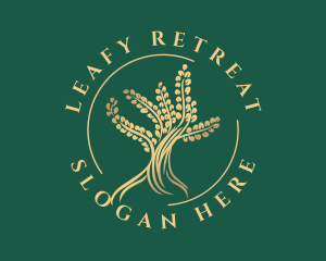 Wellness Golden Tree logo design