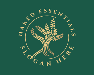 Wellness Golden Tree logo design